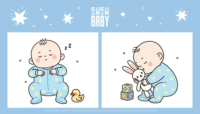 행복 어린이 인형 일러스트 가족 놀이 오리 따뜻함 웃음 파란색 장난감 귀여움 블록 잠옷 아기 토끼 편안함 즐거움 낮잠 상상력 국내일러스트 AI파일 옷 감정 컬러 컨셉 포유류 관계 조류 표정 사람 반려동물 잠 감각 파일형식 벡터