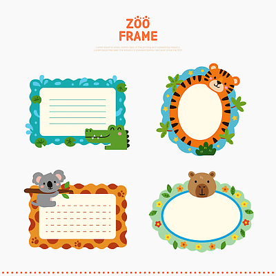 동물 디자인 어린이 예술 컬러 일러스트 곰 프레임 동물원 그래픽 장식 귀여움 메모지 호랑이 공예 즐거움 악어 코알라 창의력 국내일러스트 AI파일 감정 컨셉 포유류 파충류 사람 취미 사무용품 파일형식 벡터