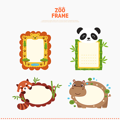 식물 동물 캐릭터 디자인 교육 어린이 컬러 백그라운드 일러스트 자연 프레임 동물원 미술 귀여움 사자 판다 테두리 하마 창의성 라쿤 국내일러스트 AI파일 컨셉 곰 포유류 문화예술 사람 생태계 너구리 파일형식 벡터