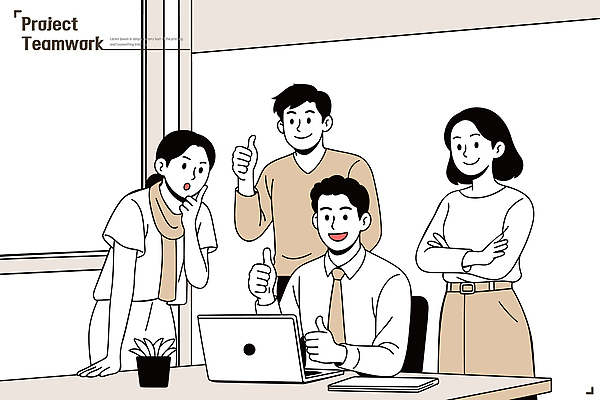 감정 다수 컨셉 비즈니스 관계 말하기 사람 파일형식 벡터 협력 사무실 여러명 대화 긍정적 프로젝트 회의 의견 표정 소통 그림 작업 전문 동료 성공 아이디어 혁명 계획 문제해결 AI파일 국내일러스트 일러스트