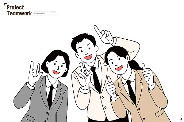 옷 다수 컨셉 비즈니스 관계 모션 표정 사람 파일형식 벡터 협력 여러명 정장 성공 손짓 웃음 협상 사무실 동료 커뮤니케이션 작업 그룹 아이디어 참여 AI파일 국내일러스트 일러스트