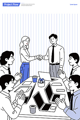 컨셉 회사 비즈니스 관계 말하기 손짓 파일형식 벡터 사무실 회의실 결과 축하 사람 협력 회의 분위기 박수 성공 동료 칭찬 소통 대화 직장 협상 AI파일 국내일러스트 일러스트