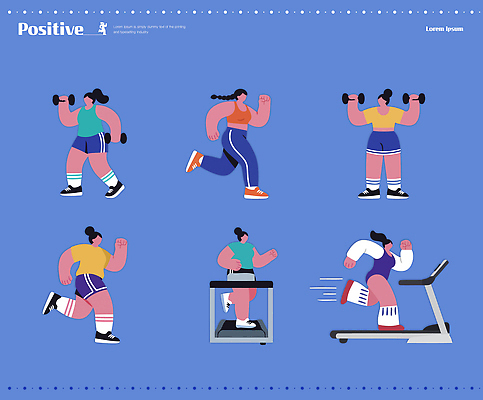 옷 다이어트 모션 건강 사람 운동 운동기구 헬스 파일형식 벡터 여자 웨이트트레이닝 달리기 런닝머신 힘 운동복 스트레칭 유산소운동 헬스장 몸매관리 국내일러스트 일러스트 AI파일