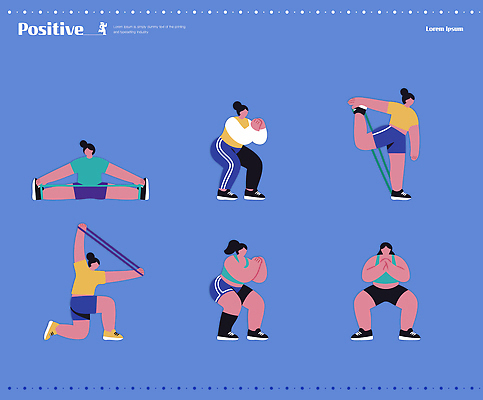 건강 운동 파일형식 벡터 운동자세 스트레칭 유연 근력 헬스 체육 모션 스쿼트 런지 태극권 국내일러스트 일러스트 AI파일