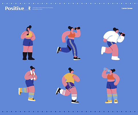 옷 감정 컨셉 모션 건강 사람 생활 운동 물통 파일형식 벡터 여자 달리기 스트레칭 물병 헬스 체육 활발 라이프스타일 긍정적 힘 운동복 GX 취미 국내일러스트 일러스트 AI파일