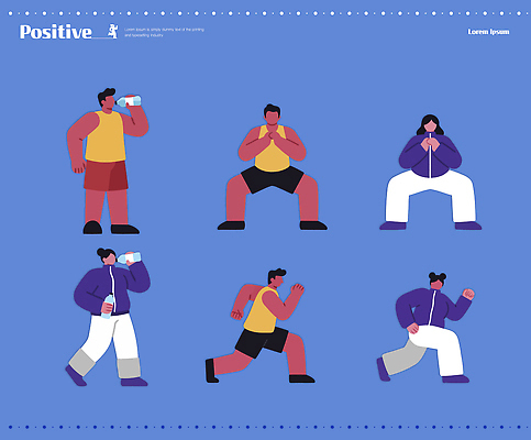 옷 다수 모션 건강 관리 사람 운동 파일형식 벡터 헬스 운동복 여러명 스트레칭 달리기 수분섭취 웰빙 취미 에너지 홈트레이닝 다이어트 건강관리 국내일러스트 일러스트 AI파일