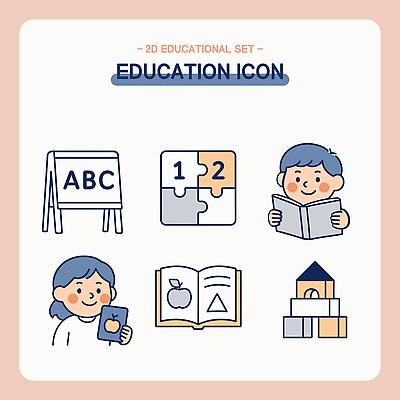 교육 모션 파일형식 벡터 학생 학습 도구 퍼즐 책 독서 읽기 발표 블록 창의성 예술 AI파일 일러스트 국내일러스트