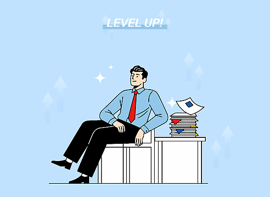 컬러 컨셉 회사 비즈니스 사람 작업 감각 파일형식 벡터 사무실 남자 문서 업무 편안함 레벨업 파란색 직장 분위기 집중 성공 감정 대기 스타일 모던 시간 목표 국내일러스트 일러스트 AI파일