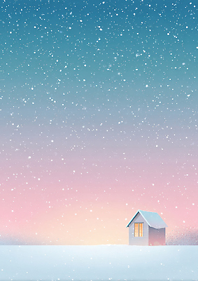계절 컨셉 눈_날씨 건물 감각 그림 생태계 파일형식 겨울 주택 하늘 빛 평화 고요 자연 풍경 편안함 따뜻함 날씨 눈내림 소원 풍경화 JPG 국내일러스트 일러스트