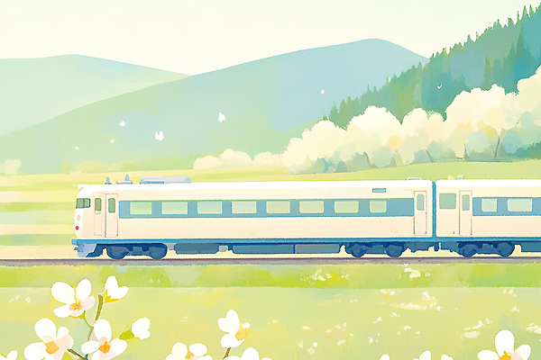JPG 꽃 여유 예술 여행 백그라운드 일러스트 자연 하늘 산 풍경 초원 그래픽 초록색 여름 평화 마을 희망 기차 속도 그림 국내일러스트 식물 계절 감정 육상교통 컬러 컨셉 대중교통 생태계 파일형식