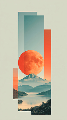 자연요소 편집이미지 컨셉 산 야간 생태계 파일형식 화산 호수 저녁 풍경 자연 하늘 평화 조화 물 컬러 이미지편집 JPG