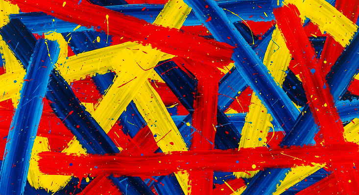 컬러 무늬 모션 미술 미술도구 파일형식 예술 붓터치 캔버스 그리기 빨간색 노란색 파란색 작품 디자인 JPG 물감 추상 유화 일러스트 국내일러스트