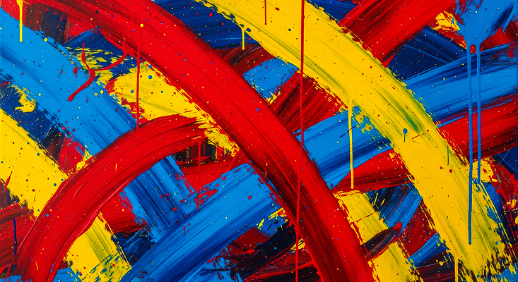 선 컬러 컨셉 무늬 미술 미술도구 파일형식 예술 빨간색 파란색 노란색 직선 곡선 화려 드로잉 창의성 상상력 그림 표현 JPG 물감 붓터치 추상 유화 일러스트 국내일러스트