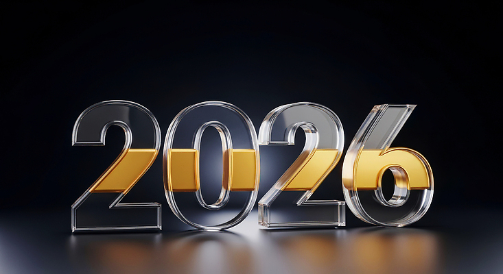 편집이미지 문자 컬러 컨셉 재질 연도 파일형식 2026년 유리 숫자 금색 장식 미래 기념 디자인 백그라운드 투명 대칭 JPG 새해 이미지편집