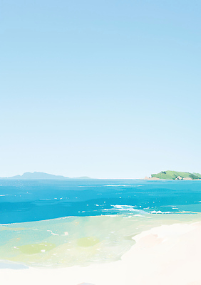 자연요소 계절 바다 컬러 컨셉 날씨 풍경 라이프 생태계 파일형식 해변 하늘 일상 자연 여름 평화 파도 섬 파란색 바람 물가 태양 여행 휴식 조화 국내일러스트 일러스트 JPG