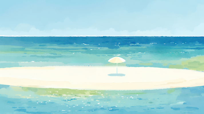 자연요소 계절 감정 바다 컨셉 태양 생태계 파일형식 모래사장 파라솔 여름 휴식 해변 풍경 고요 햇빛 자연 여행 평화 물 여유 선탠 국내일러스트 일러스트 JPG