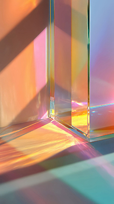 JPG 모양 편집이미지 디자인 예술 컬러 유리 조명 그림자 빛 반사 공간 기둥 투명 이미지편집 AI컴퓨터그래픽 AI콘텐츠 건축 재질 파일형식