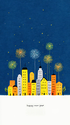 건축물 계절 감정 컨셉 놀이 하늘 새로움 생활 새해인사 야간 출발 파일형식 불꽃놀이 새해 도시 밤하늘 건물 컬러 축제 겨울 기쁨 축하 라이프 새출발 장면 화려 동화 그림 예술 풍경 국내일러스트 일러스트 JPG 해피뉴이어