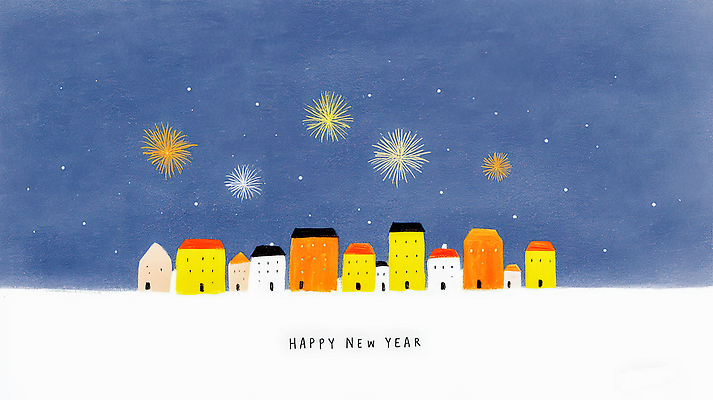 계절 감정 컨셉 놀이 건물 공휴일 새해인사 파일형식 새해 불꽃놀이 마을 주택 축하 겨울 하늘 컬러 그림 이벤트 평화 전통 축제 문화 행복 연말 연휴 따뜻함 국내일러스트 일러스트 JPG 해피뉴이어