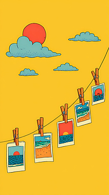 JPG 예술 바다 컬러 여행 일러스트 사진 자연 하늘 따뜻함 풍경 해변 여름 햇빛 노란색 일몰 머리핀 장면 감성 순간 국내일러스트 AI일러스트 AI콘텐츠 계절 컨셉 장신구 태양 노을 생태계 파일형식