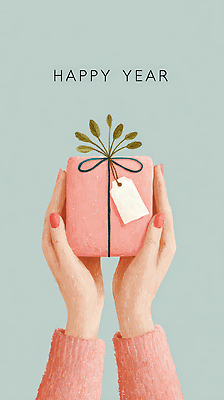 손 감정 컬러 컨셉 포장 선물 이벤트 신체부위 새해인사 파일형식 분홍색 리본 양손 축하 새해 기쁨 메시지 백그라운드 선물포장 기념일 축제 국내일러스트 일러스트 JPG 해피뉴이어