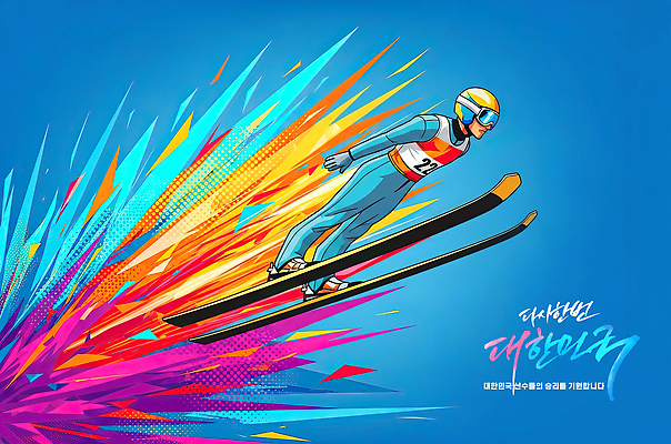 계절 스포츠 올림픽 컨셉 스키 겨울스포츠 건강 파일형식 스키점프 비행 컬러 포즈 폭발 운동 여름 모션 운동선수 경쟁 공중 높이 스릴 체험 국내일러스트 JPG 일러스트 동계올림픽