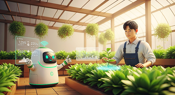 편집이미지 농업 사람 농장 파일형식 로봇 식물 온실 자료 농사 남자 기술 정원 성장 자동화 환경 조화 과학 JPG 스마트팜 AI_인공지능 이미지편집