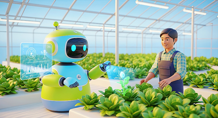 편집이미지 직업 산업 컨셉 농업 농장 파일형식 로봇 스마트팜 식물 기술 농부 자동화 성장 관리 환경 온실 혁명 수확 기계 JPG AI_인공지능 이미지편집