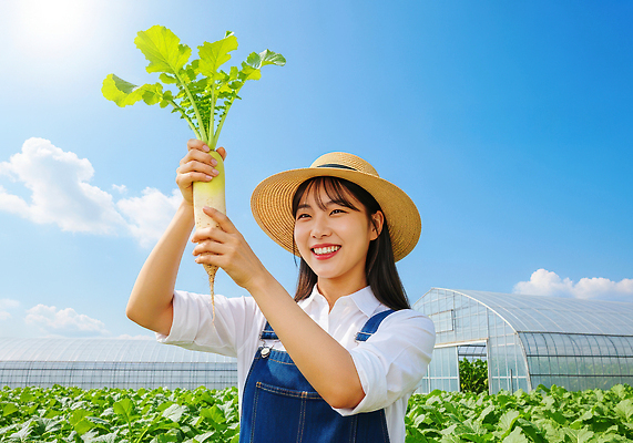 자연요소 편집이미지 감정 산업 농업 뿌리채소 표정 성인 환경 농부 생태계 파일형식 농장 무 수확 웃음 채소 행복 농사 태양 자연 친환경 농작물 이미지편집 JPG 청년농부 청년