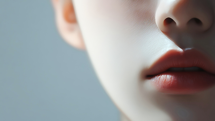 컨셉 신체부위 감각 CG 파일형식 얼굴 피부 질감 부드러움 매끈함 고요 뷰티풀 뷰티 표현 사람 신비 감정 편집실사 JPG 편집이미지 입술