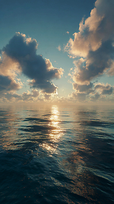 자연요소 감정 컨셉 물 노을 야간 CG 생태계 파일형식 바다 태양 저녁 풍경 물결 하늘 자연 고요 빛 수면 여행 휴식 여유 편집실사 편집이미지 JPG 구름 일출