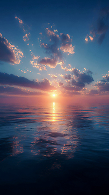 자연요소 컨셉 물 노을 CG 생태계 파일형식 바다 일몰 하늘 물결 평화 자연 풍경 컬러 수면 고요 수평선 편집실사 편집이미지 JPG 구름 일출