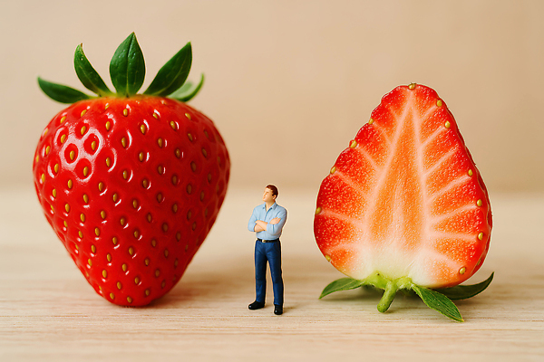 감정 조각 과일 미술 모형 크기 CG 파일형식 딸기 큼 색감 조형물 상징 스튜디오 전시 과일조각 신선 미니어처 음식 즐거움 편집실사 편집이미지 JPG