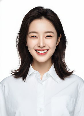 감정 컬러 상의 표정 사람 라이프 전자제품 CG 파일형식 여자 미소 흰색 셔츠 카메라 밝음 뷰티풀 행복 뷰티 헤어스타일 일상 편집실사 편집이미지 JPG 의료성형뷰티