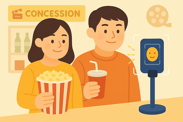 감정 음식 관계 표정 사람 신체부위 쇼핑 극장 파일형식 영화관 커플 팝콘 음료 디저트 기계 미소 즐거움 상영 간편조리식품 데이트 군중 조명 구매 스크린 디지털 문화 국내일러스트 JPG 일러스트 얼굴 결제