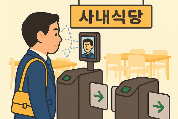 가구 탁자 사람 신체부위 상점 작업 생체인식기술 파일형식 사내 식당 게이트 얼굴인식 남자 직원 식사 점심 서비스 자동화 기술 통과 식탁 의자 안전 시스템 업무 국내일러스트 JPG 일러스트 얼굴 결제