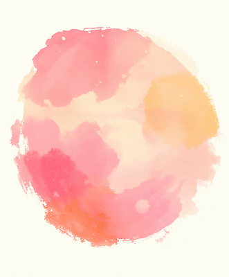 JPG 디자인 감정 예술 분홍색 컬러 패턴 일러스트 붓터치 수채화 따뜻함 미술 주황색 원형 감각 모던 그림 부드러움 화사함 색채 몽환 국내일러스트 AI일러스트 AI콘텐츠 도형 컨셉 무늬 문화예술 파일형식