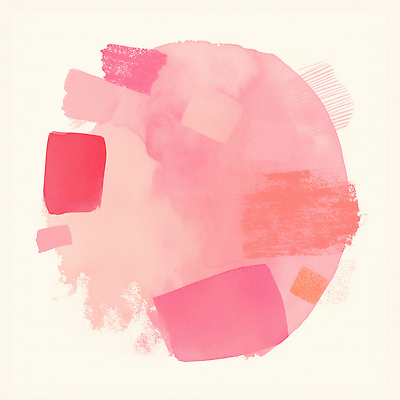JPG 모양 디자인 감정 예술 분홍색 컬러 백그라운드 일러스트 붓터치 추상 수채화 표현 원형 감각 모던 그림 질감 부드러움 국내일러스트 AI일러스트 AI콘텐츠 도형 무늬 파일형식
