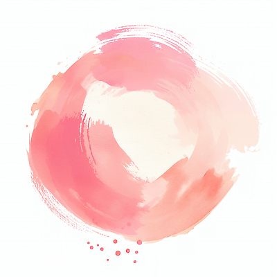 JPG 모양 디자인 감정 예술 분홍색 컬러 백그라운드 일러스트 붓터치 수채화 미술 물감 터치 원형 그리기 그림 작품 부드러움 색채 창의성 국내일러스트 AI일러스트 AI콘텐츠 도형 모션 문화예술 미술도구 감각 파일형식