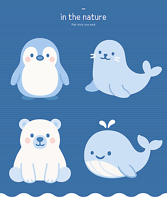 동물 바다 일러스트 자연 생명 생물 웃음 친구 귀여움 바다표범 북극 고래 펭귄 육지 북극곰 국내일러스트 AI파일 컨셉 곰 포유류 관계 조류 표정 바다동물 수중동물 극지방 생태계 파일형식 벡터