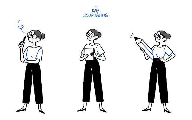 주간 잡화 컨셉 학용품 미술 사람 라이프 신체부위 필기구 야간 파일형식 벡터 일기 기록 여자 모션 연필 종이 정리 생각 아침 오후 저녁 표현 일상 그림 스케치 손 안경 스타일 자유 감정 국내일러스트 일러스트 AI파일