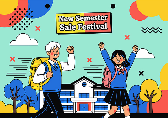 라이프스타일 옷 교육 감정 컬러 컨셉 가방 학교 관계 모션 표정 파일형식 벡터 신학기 세일 축제 학생 기쁨 손흔들기 만남 즐거움 파란색 배낭 교복 친구 이벤트 웃음 청춘 소통 스쿨라이프 국내일러스트 일러스트 AI파일