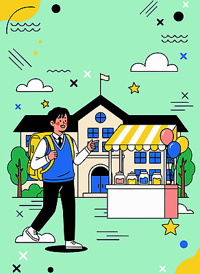 계절 교육 감정 음식 컨셉 관계 모션 말하기 야외활동 파일형식 벡터 학생 디저트 상점 학교 음료 걷기 여름 날씨 소풍 즐거움 대화 친구 행복 행운 컬러 분위기 장식 도시 국내일러스트 일러스트 AI파일 세일 신학기