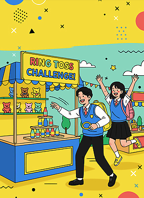 계절 감정 컨셉 관계 놀이 표정 사람 테마파크 파일형식 벡터 어린이 게임 즐거움 부스 인형 친구 도전 축제 컬러 여름 기쁨 모션 놀이공원 경쟁 웃음 국내일러스트 일러스트 AI파일 세일 신학기