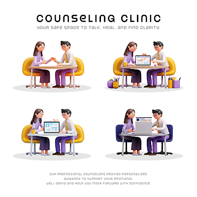 감정 말하기 3D 파일형식 상담 클리닉 대화 치유 고객 믿음 웰빙 편집3D PSD 편집이미지