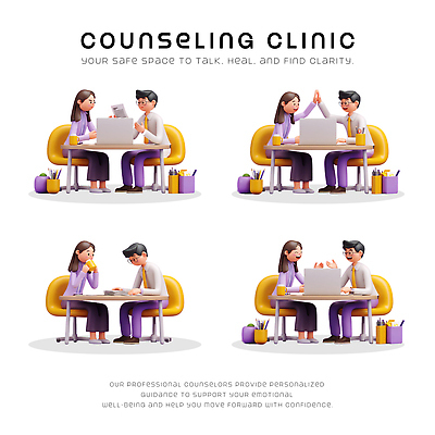 의학 말하기 3D 사무원 파일형식 상담 클리닉 상담원 대화 치료 지원 공간 안전 전문 심리 조언 환자 편집3D PSD 편집이미지