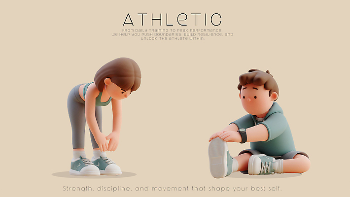 PSD 편집이미지 캐릭터 여자 남자 신체 운동선수 건강 운동 헬스 스트레칭 결과 몸무게 유연 몸매 연습 러닝 편집3D 스포츠 컨셉 사람 3D 파일형식