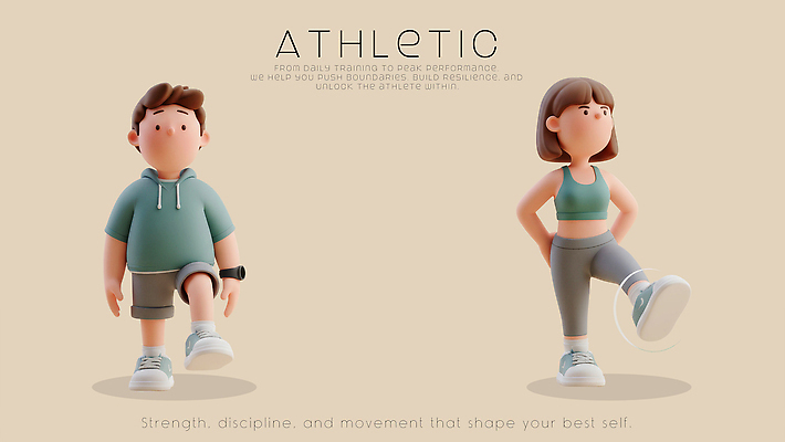 PSD 편집이미지 캐릭터 디자인 포즈 모션 건강 일상 운동 헬스 스트레칭 힘 목표 결과 연습 근력 러닝 편집3D 컨셉 라이프 3D 파일형식