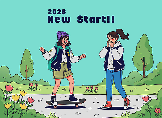 식물 학생 라이프스타일 옷 계절 여자 감정 어린이 대학생 스포츠용품 컨셉 관계 새로움 표정 사람 보드_스포츠 출발 생태계 파일형식 벡터 스케이트보드 소녀 친구 자연 새출발 즐거움 모션 여름 초원 꽃 놀람 기쁨 만남 자유 청소년 패션 귀여움 웃음 스케이트 캐주얼 국내일러스트 AI파일 일러스트 대학생라이프 캠퍼스라이프