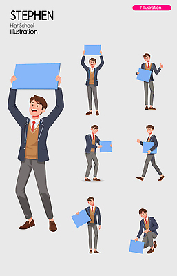 학생 교육 남자 감정 컨셉 학교 모션 청소년 미술 사람 이벤트 파일형식 벡터 고등학교 포즈 행복 남학생 유머 표현 즐거움 공연 캐릭터 드로잉 그림 손짓 아이디어 국내일러스트 AI파일 일러스트 고등학생